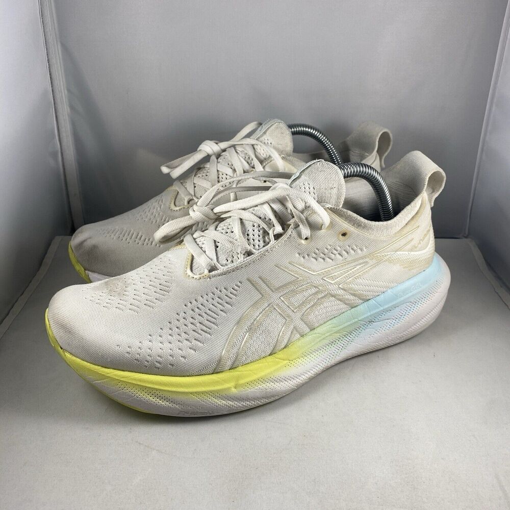 Asics Womens Gel Nimbus 25 1012B356 White Running Shoes Sneakers Size 9.5